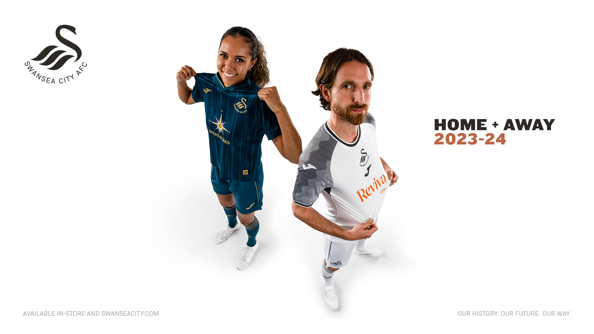 Swansea City and Joma unveil 202324 home and away kits Swansea